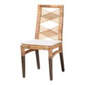 Baxton Studio Poltak Modern Bohemian Natural Brown Rattan Dining Chair Thumbnail - 1