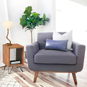 The Urban Port 22 Inch Textured Cube Shape Wooden Nightstand with Angular Legs, Brown and Black - Thumbnail 7