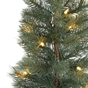 Nearly Natural 4ft. Green Pine Artificial Christmas Tree with 70 Warm White Lights Set in a Burlap Base - Thumbnail 3