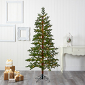 Nearly Natural 6.5ft. Fairbanks Fir Artificial Christmas Tree with 250 Clear Warm (Multifunction) LED Lights and 208 Bendable Branches - Thumbnail 6