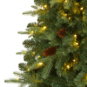 Nearly Natural 6ft. Wellington Spruce Look Artificial Christmas Tree with 300 Clear LED Lights and Pine Cones - Thumbnail 3
