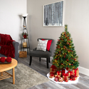Nearly Natural 4ft. Mixed Pine Artificial Christmas Tree with 100 Clear LED Lights, Pine Cones and Berries - Thumbnail 6