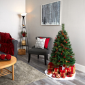 Nearly Natural 4ft. Mixed Pine Artificial Christmas Tree with 100 Clear LED Lights, Pine Cones and Berries - Thumbnail 7