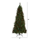 Nearly Natural 7.5ft. Norway Mixed Pine Artificial Christmas Tree with 450 Clear LED Lights, Pine Cones and Berries - Thumbnail 2