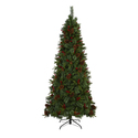 Nearly Natural 7.5ft. Norway Mixed Pine Artificial Christmas Tree with 450 Clear LED Lights, Pine Cones and Berries - Thumbnail 3