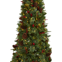 Nearly Natural 7.5ft. Norway Mixed Pine Artificial Christmas Tree with 450 Clear LED Lights, Pine Cones and Berries - Thumbnail 4