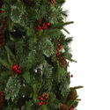 Nearly Natural 7.5ft. Norway Mixed Pine Artificial Christmas Tree with 450 Clear LED Lights, Pine Cones and Berries - Thumbnail 5