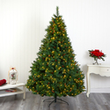 Nearly Natural 7ft. West Virginia Full Bodied Mixed Pine Artificial Christmas Tree with 450 Clear LED Lights and Pine Cones - Thumbnail 5