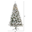 Nearly Natural 8ft. Flocked White River Mountain Pine Artificial Christmas Tree with Pinecones and 500 Clear LED Lights - Thumbnail 2