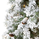 Nearly Natural 8ft. Flocked White River Mountain Pine Artificial Christmas Tree with Pinecones and 500 Clear LED Lights - Thumbnail 3