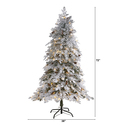 Nearly Natural 6ft. Flocked Montana Down Swept Spruce Artificial Christmas Tree with 250 Clear LED Lights - Thumbnail 2