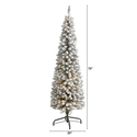 Nearly Natural 6ft. Flocked Pencil Artificial Christmas Tree with 300 Clear Lights and 438 Bendable Branches - Thumbnail 2