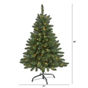 Nearly Natural 4ft. Northern Rocky Spruce Artificial Christmas Tree with 100 Clear Lights and 268 Bendable Branches - Thumbnail 2