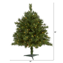 Nearly Natural 3ft. Wyoming Mixed Pine Artificial Christmas Tree with 150 Clear Lights and 270 Bendable Branches - Thumbnail 2