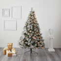Nearly Natural 7ft. Flocked Oregon Pine Artificial Christmas Tree with 400 Clear Lights and 834 Bendable Branches - Thumbnail 5
