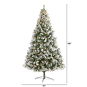 Nearly Natural 9ft. Flocked Oregon Pine Artificial Christmas Tree with 600 Clear Lights and 1580 Bendable Branches - Thumbnail 2