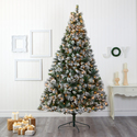 Nearly Natural 9ft. Flocked Oregon Pine Artificial Christmas Tree with 600 Clear Lights and 1580 Bendable Branches - Thumbnail 5