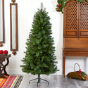 Nearly Natural 6ft. Slim West Virginia Mountain Pine Artificial Christmas Tree with 629 Bendable Branches - Thumbnail 5