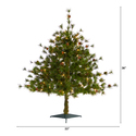 Nearly Natural 3ft. Colorado Mountain Pine Artificial Christmas Tree with 50 Clear Lights, 171 Bendable Branches and Pine Cones - Thumbnail 2