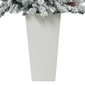 Nearly Natural Flocked Livingston Fir Artificial Christmas Tree with Pine Cones and 150 Clear Warm LED Lights in Tall Planter - Thumbnail 6
