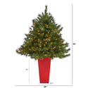 Nearly Natural Wyoming Mixed Pine Artificial Christmas Tree with 150 Clear Lights and 270 Bendable Branches in Tower Planter - Thumbnail 2
