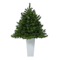 Nearly Natural Wyoming Mixed Pine Artificial Christmas Tree with 150 Clear Lights and 270 Bendable Branches in Tower Planter - Thumbnail 3