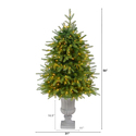 Nearly Natural 4.5ft. Vancouver Fir Look Artificial Christmas Tree with 250 Clear LED Lights and 814 Bendable Branches in Decorative Planter - Thumbnail 2