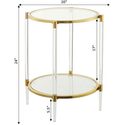 Convenience Concepts Royal Crest 2 Tier Acrylic Glass End Table, Rose Gold/Glass - Thumbnail 3