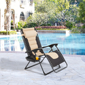 Deluxe Zero Gravity Lounge Chair with Cupholders by Naomi Home Thumbnail - 1
