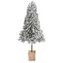 Winter Flocked Artificial Christmas Tree Pre-Lit 150 LED Lights 5ft - Thumbnail 3