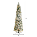 Nearly Natural 10ft. Slim Flocked Montreal Fir Artificial Christmas Tree with 800 Warm White LED Lights and 2420 Bendable Branches - Thumbnail 2