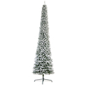 Nearly Natural 11ft. Flocked Pencil Artificial Christmas Tree with 850 Clear Lights and 1435 Bendable Branches - Thumbnail 3