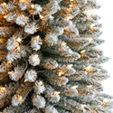 Nearly Natural 11ft. Flocked Pencil Artificial Christmas Tree with 850 Clear Lights and 1435 Bendable Branches - Thumbnail 4