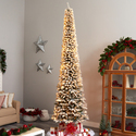 Nearly Natural 11ft. Flocked Pencil Artificial Christmas Tree with 850 Clear Lights and 1435 Bendable Branches - Thumbnail 7
