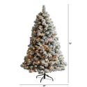 Nearly Natural 6ft. Flocked Oregon Pine Artificial Christmas Tree with 300 Clear Lights and 551 Bendable Branches - Thumbnail 2