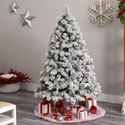 Nearly Natural 6ft. Flocked Oregon Pine Artificial Christmas Tree with 300 Clear Lights and 551 Bendable Branches - Thumbnail 8