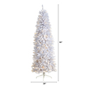 Nearly Natural 7ft. Slim White Artificial Christmas Tree with 300 Warm White LED Lights and 955 Bendable Branches - Thumbnail 2