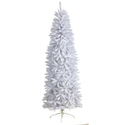 Nearly Natural 7ft. Slim White Artificial Christmas Tree with 300 Warm White LED Lights and 955 Bendable Branches - Thumbnail 3