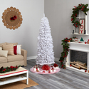 Nearly Natural 7ft. Slim White Artificial Christmas Tree with 300 Warm White LED Lights and 955 Bendable Branches - Thumbnail 10