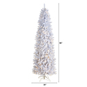 Nearly Natural 8ft. Slim White Artificial Christmas Tree with 400 Warm White LED Lights and 1348 Bendable Branches - Thumbnail 2