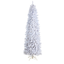 Nearly Natural 8ft. Slim White Artificial Christmas Tree with 400 Warm White LED Lights and 1348 Bendable Branches - Thumbnail 3