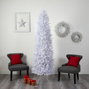 Nearly Natural 8ft. Slim White Artificial Christmas Tree with 400 Warm White LED Lights and 1348 Bendable Branches - Thumbnail 8