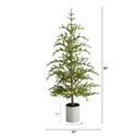 Nearly Natural 5.5ft. Pre-Lit Pine Artificial Christmas Tree in Decorative Planter with 150 Lights - Thumbnail 2