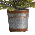 Nearly Natural 26in. Pine Look Artificial Christmas Tree with 35 Warm White Lights in Rustic Metal Planter - Thumbnail 6