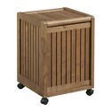 New Ridge Home Goods Wood Laundry Hamper with Lid & Casters - Stylish Storage Thumbnail - 1