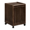 New Ridge Home Goods Abingdon Wood Laundry Hamper with Hinged Lid and Casters for Mudroom, Laundry Room, Entryway, Espresso Thumbnail - 1