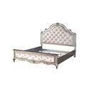 Acme Furniture Esteban Eastern King Bed in Ivory Velvet & Antique Champagne Thumbnail - 1