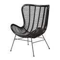 Baxton Studio Colorado Modern Bohemian Black Rattan and Metal Accent Chair Thumbnail - 1