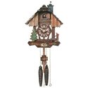 Chalet Style One Day Cuckoo Clock with Chimney Sweeper that Pops In and Out of the Chimney Thumbnail - 1