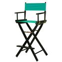 Casual Home Director's Chair - 30" Black & Teal Thumbnail - 1